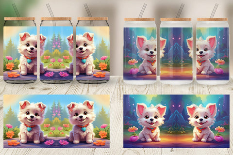Glass Can Wrap Charming Baby Dog Sublimation artnoy 