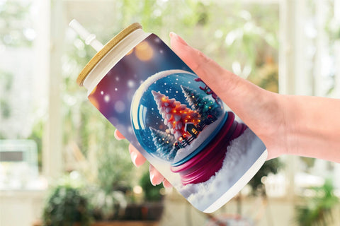 Glass Can Wrap Christmas Globe Sublimation artnoy 