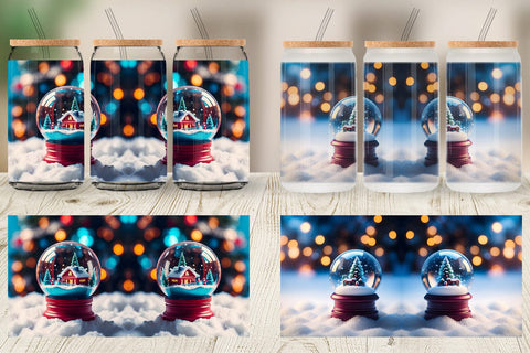 Glass Can Wrap Christmas Globe Sublimation artnoy 