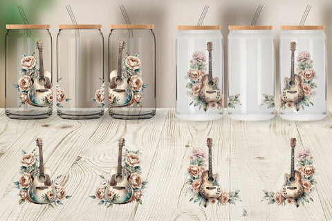 Glass Can Wrap Classic Guitar Sublimation artnoy 