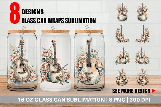Glass Can Wrap Classic Guitar Sublimation artnoy 