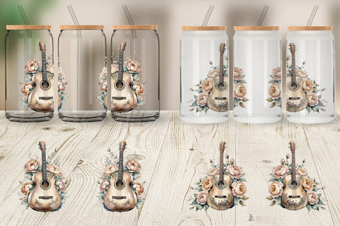 Glass Can Wrap Classic Guitar Sublimation artnoy 