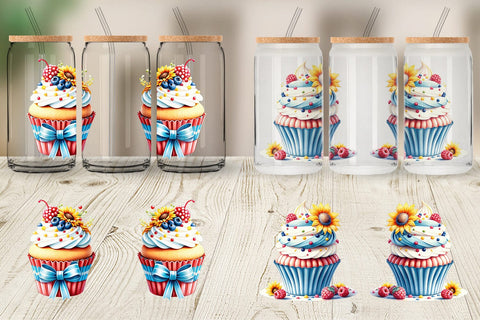 Glass Can Wrap Colorful Cupcake Sublimation artnoy 