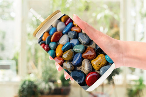 Glass Can Wrap Colorful Stones Sublimation artnoy 