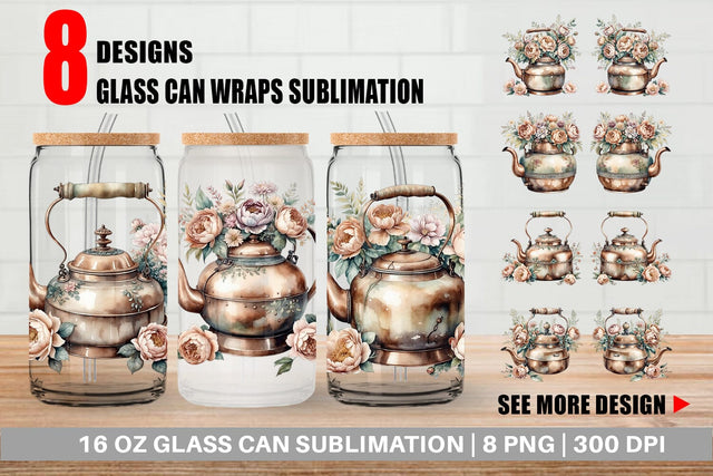 Glass Can Wrap Copper Kettle Sublimation artnoy 