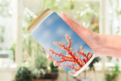 Glass Can Wrap Coral Charm Sublimation artnoy 