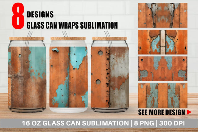 Glass Can Wrap Corroded Metal Rust Sublimation artnoy 