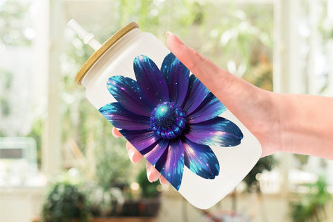 Glass Can Wrap Cosmic Flower Sublimation artnoy 