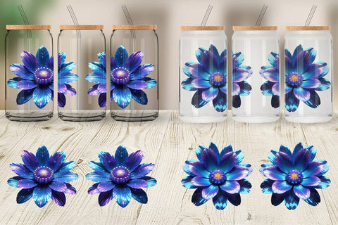 Glass Can Wrap Cosmic Flower Sublimation artnoy 