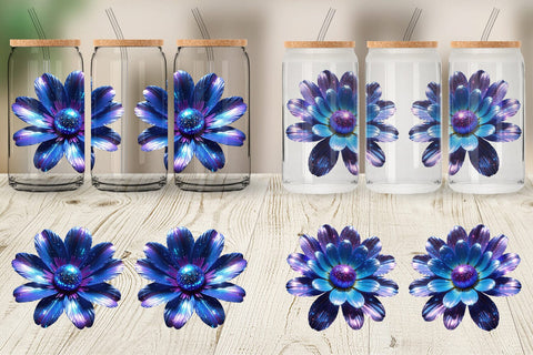 Glass Can Wrap Cosmic Flower Sublimation artnoy 