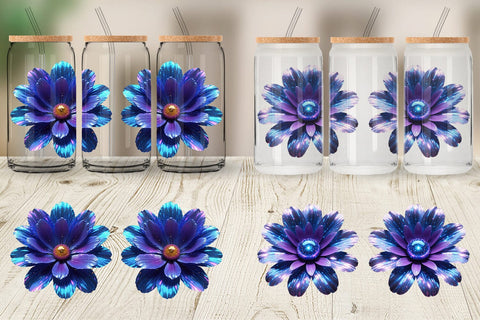 Glass Can Wrap Cosmic Flower Sublimation artnoy 