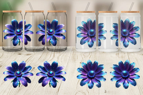 Glass Can Wrap Cosmic Flower Sublimation artnoy 