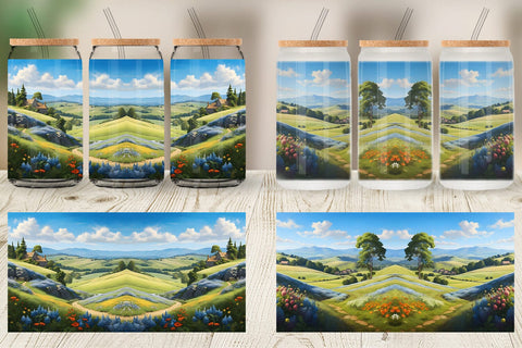 Glass Can Wrap Countryside Summer Sublimation artnoy 