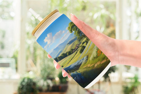 Glass Can Wrap Countryside Summer Sublimation artnoy 