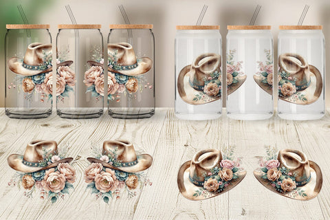 Glass Can Wrap Cowboy Decor Sublimation artnoy 