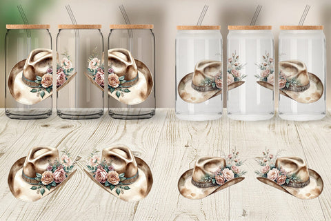 Glass Can Wrap Cowboy Decor Sublimation artnoy 