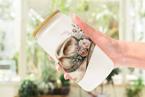 Glass Can Wrap Cowboy Decor Sublimation artnoy 