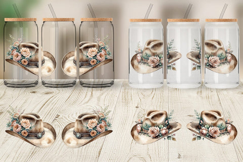 Glass Can Wrap Cowboy Decor Sublimation artnoy 