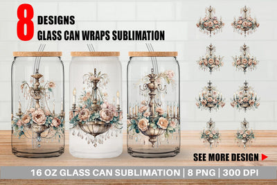 Glass Can Wrap Crystal Chandelier Sublimation artnoy 