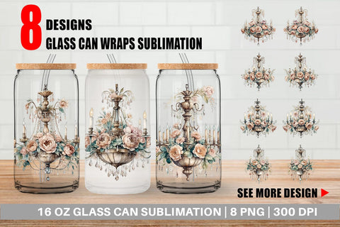 Glass Can Wrap Crystal Chandelier Sublimation artnoy 