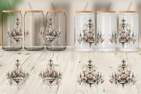 Glass Can Wrap Crystal Chandelier Sublimation artnoy 