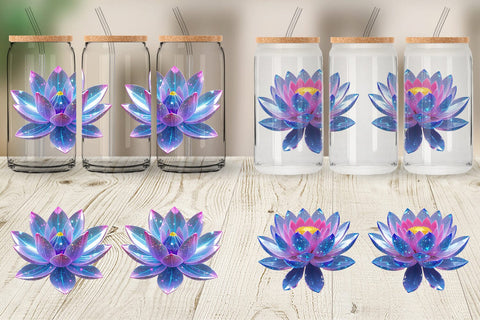 Glass Can Wrap Crystal Lotus Sublimation artnoy 