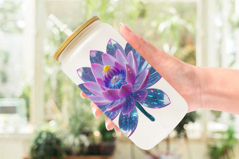 Glass Can Wrap Crystal Lotus Sublimation artnoy 