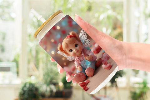 Glass Can Wrap Cute Baby Butterfly Sublimation artnoy 