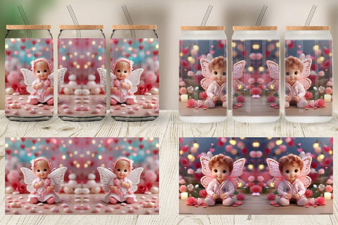 Glass Can Wrap Cute Baby Butterfly Sublimation artnoy 