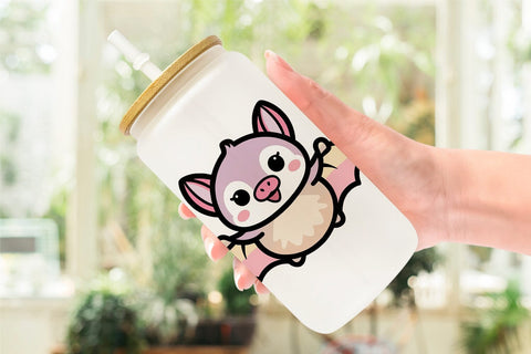 Glass Can Wrap Cute Bat Sublimation artnoy 