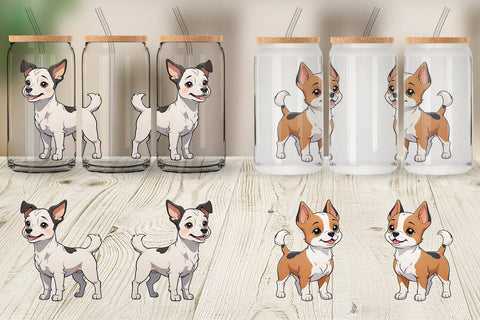 Glass Can Wrap Cute Dog Sublimation artnoy 