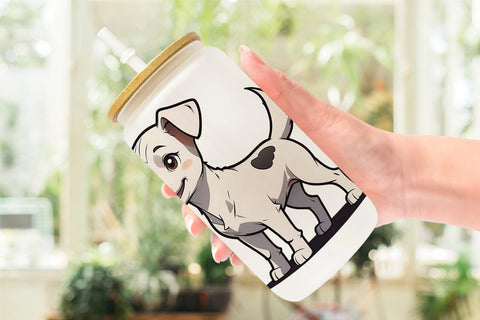 Glass Can Wrap Cute Dog Sublimation artnoy 