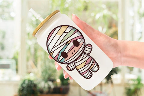 Glass Can Wrap Cute Mummy Sublimation artnoy 