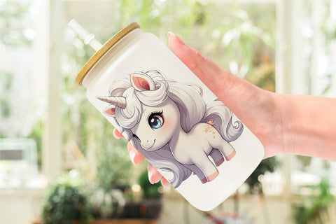 Glass Can Wrap Cute Unicorn Sublimation artnoy 