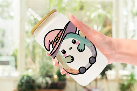 Glass Can Wrap Cute Witch Sublimation artnoy 
