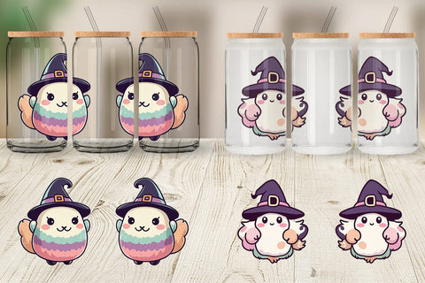 Glass Can Wrap Cute Witch Sublimation artnoy 