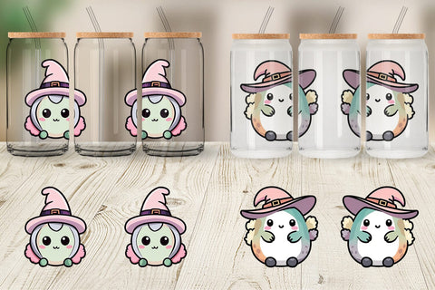 Glass Can Wrap Cute Witch Sublimation artnoy 