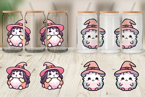 Glass Can Wrap Cute Witches Sublimation artnoy 