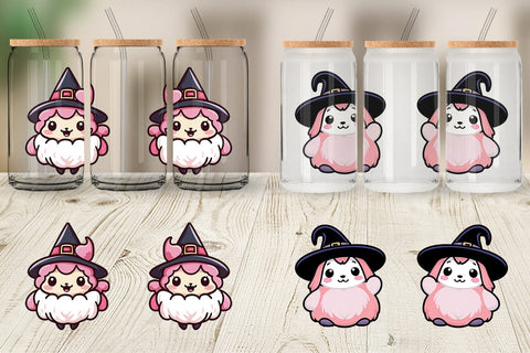 Glass Can Wrap Cute Witches Sublimation artnoy 