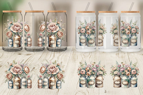 Glass Can Wrap Decorative Milk Can Sublimation artnoy 
