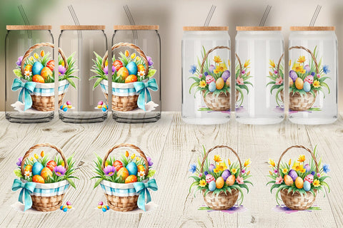 Glass Can Wrap Easter Basket Sublimation artnoy 