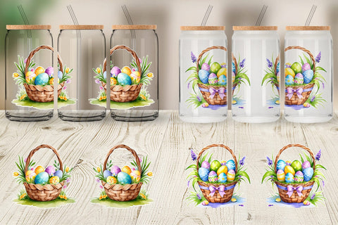 Glass Can Wrap Easter Basket Sublimation artnoy 