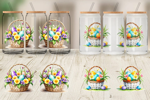 Glass Can Wrap Easter Basket Sublimation artnoy 