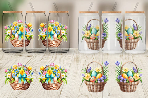 Glass Can Wrap Easter Basket Sublimation artnoy 