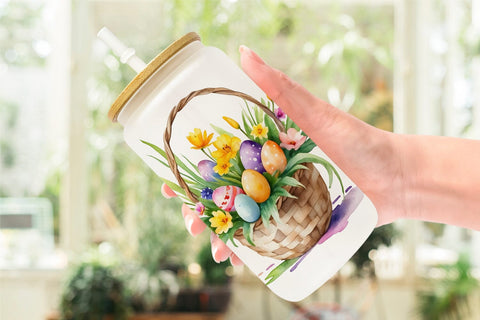 Glass Can Wrap Easter Basket Sublimation artnoy 