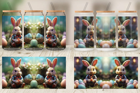 Glass Can Wrap Easter Bunny Sublimation artnoy 