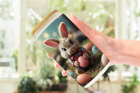 Glass Can Wrap Easter Bunny Sublimation artnoy 