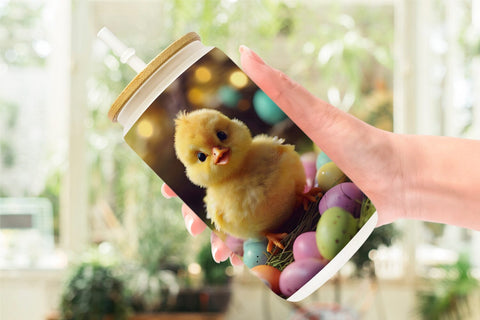 Glass Can Wrap Easter Chick Sublimation artnoy 