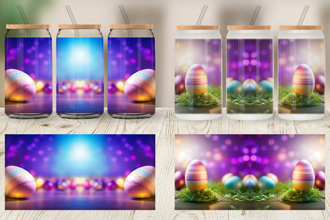 Glass Can Wrap Easter Egg Bokeh Sublimation artnoy 