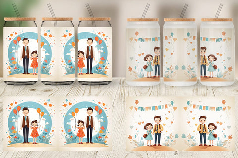 Glass Can Wrap Father's Day Art Sublimation artnoy 